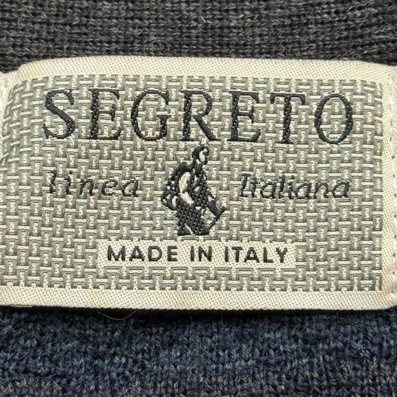 VINTAGE SEGRETO 100% MARINO WOOL PATTERN VEST SIZE LARGE MADE IN ITALY - Picture 8 of 10